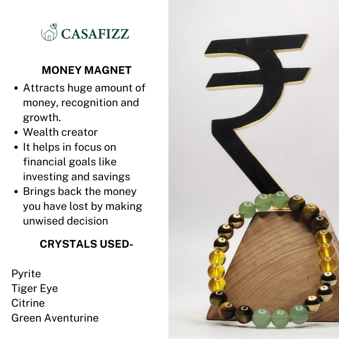 Money Magnet - 9 Chakra Natural Stone Bracelet by CasaFizz